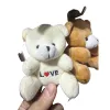 White plush bear keychain, cute pendant, plush toy car bag hanging decoration Item Picture